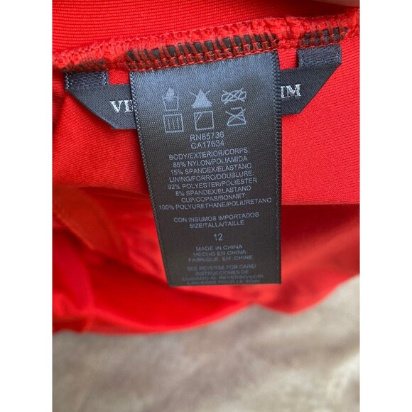 Vince Camuto Women's Size 12 Orange Red One Piece Ruffle Sleeve Swimsuit - Picture 9 of 12